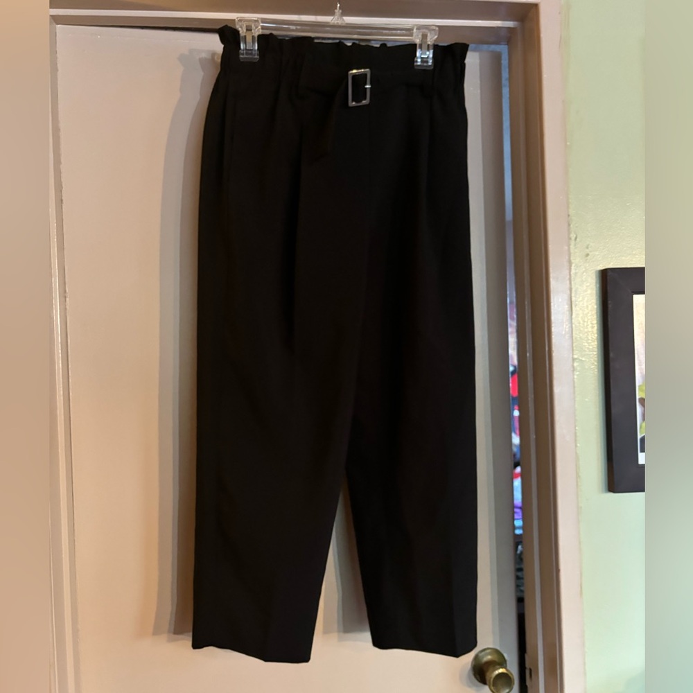 DKNY Women's Belted -Waist High-Rise Wide Leg Pants
